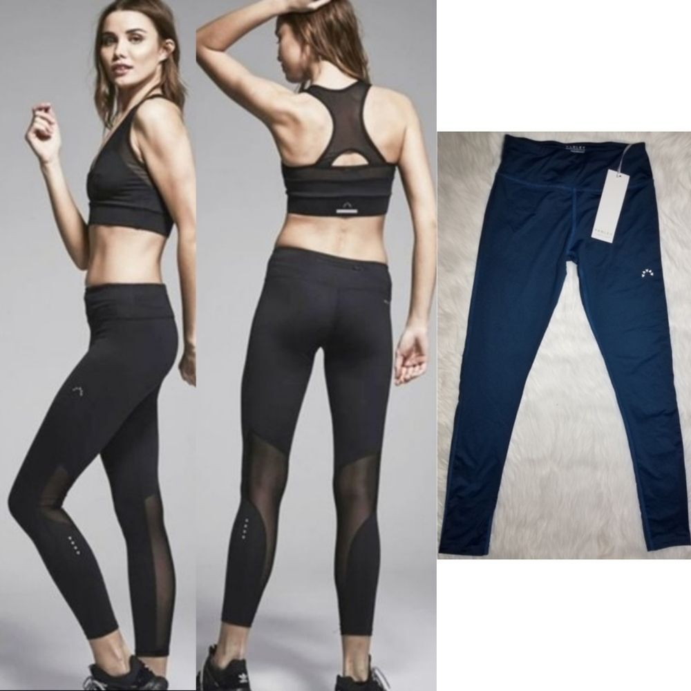 NWT|Varley Performance First Blue Mesh Leggings, XS